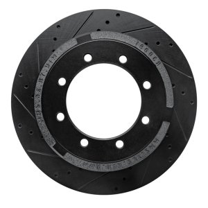 Ford F-350 Super Duty Brake Rotor (1) - Rear Left - R1 Concepts - Drilled & Slotted - Black - `11-`22